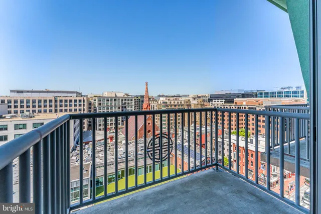 a view of city from a balcony