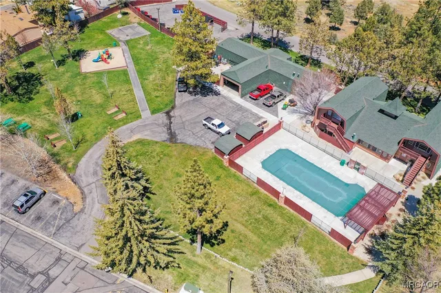 an aerial view of a flower space