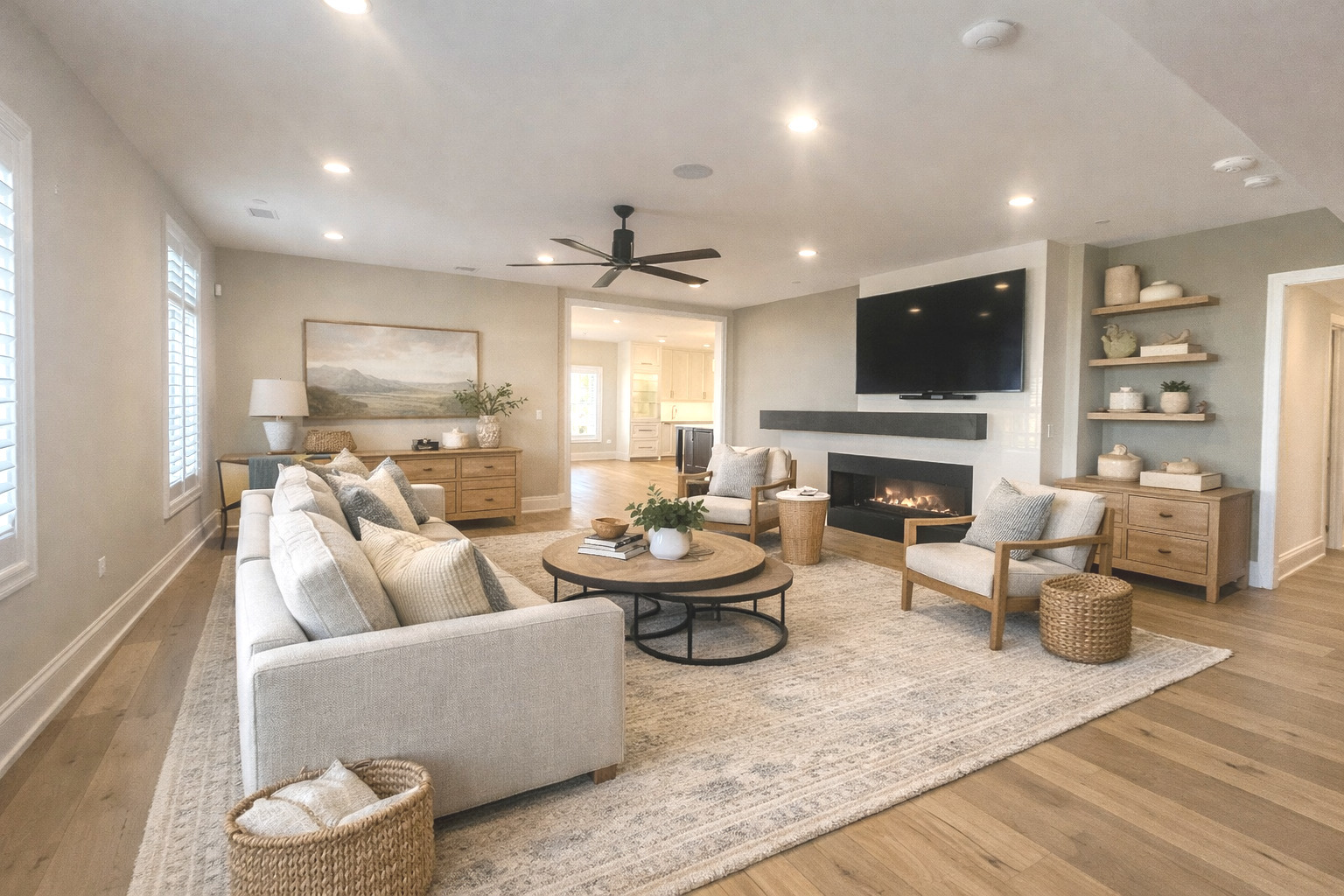 110 South Washington Street, Unit 400 Naperville, IL 60540 - Photo 2 of 54 a living room with fireplace furniture and a flat screen tv