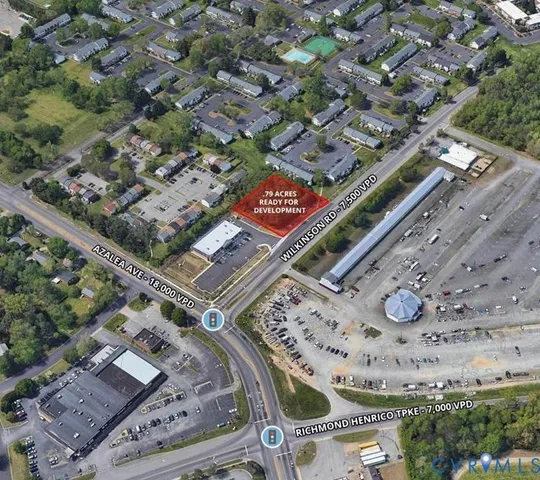 an aerial view of a city