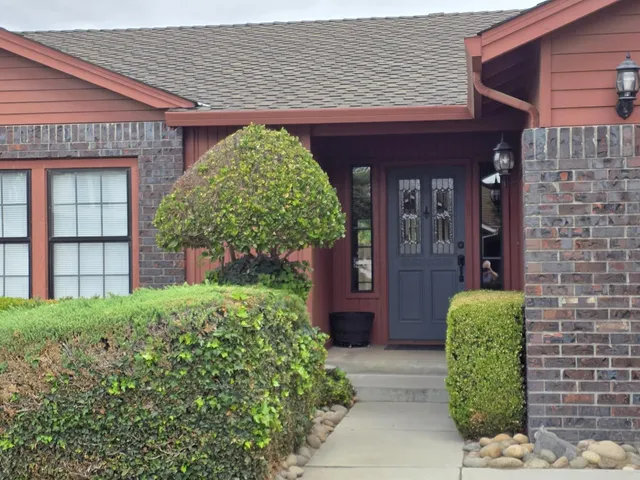 a view of a entryway door front of house