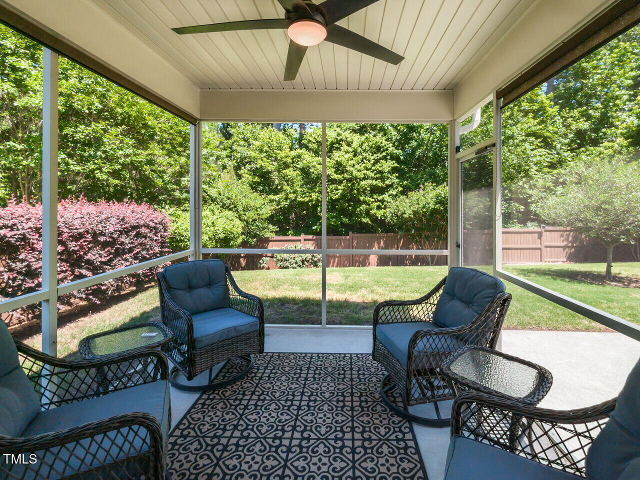 112 Victorian Oaks Drive Durham, NC 27713 - Photo 30 of 32 a view of a porch with furniture and a backyard