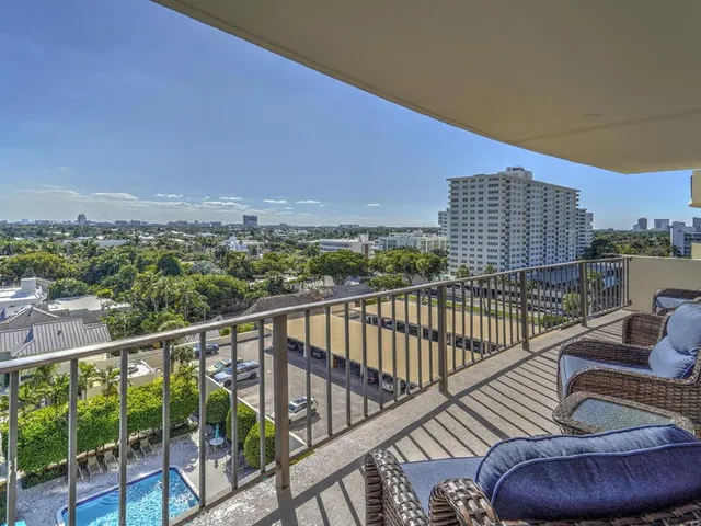 a view of city from balcony