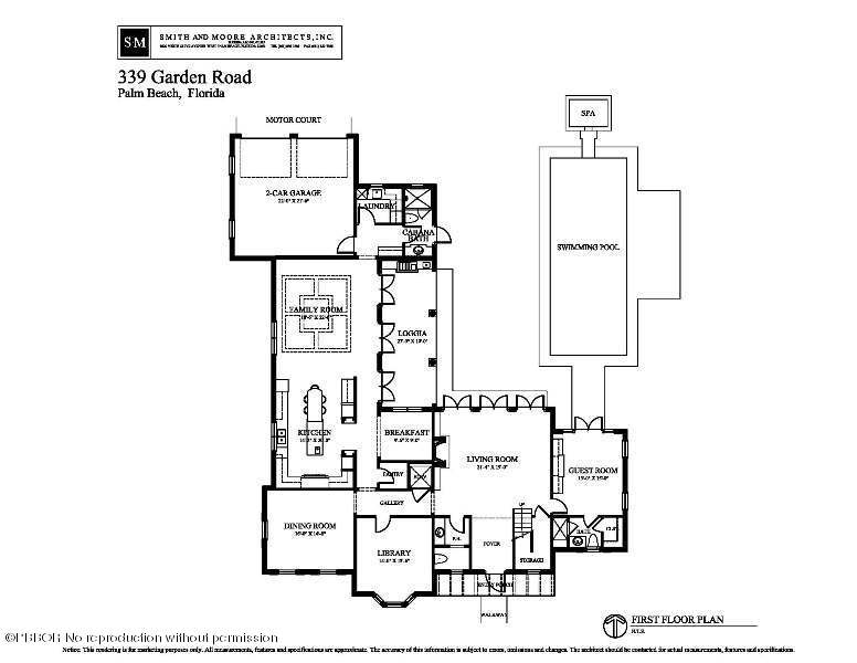 339 Garden Road Palm Beach, FL 33480 - Photo 14 of 15 1st Floor Floorplan