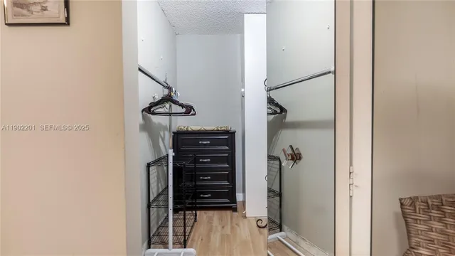 a close view of closet
