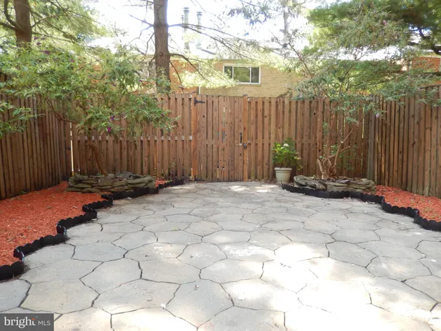 a view of potted plants in backyard of house
