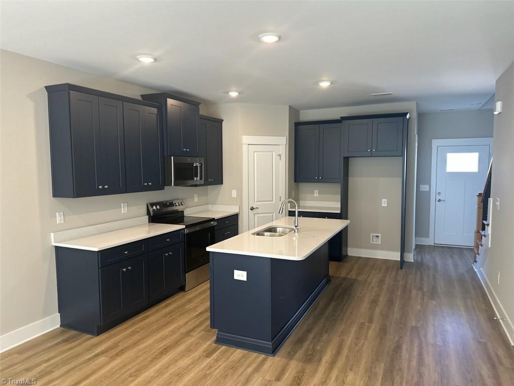 7329 Dew Sharpe Road Gibsonville, NC 27249 - Photo 8 of 15 new blue cabinets with white quartz counters