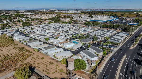 an aerial view of a city