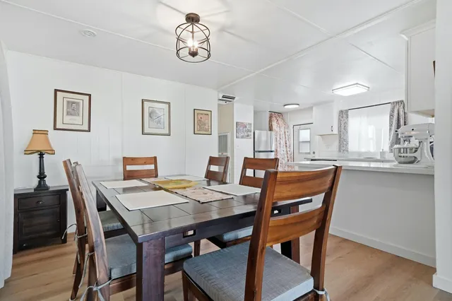 a view of a dining room and livingroom