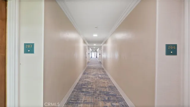 a view of a hallway with a elevator