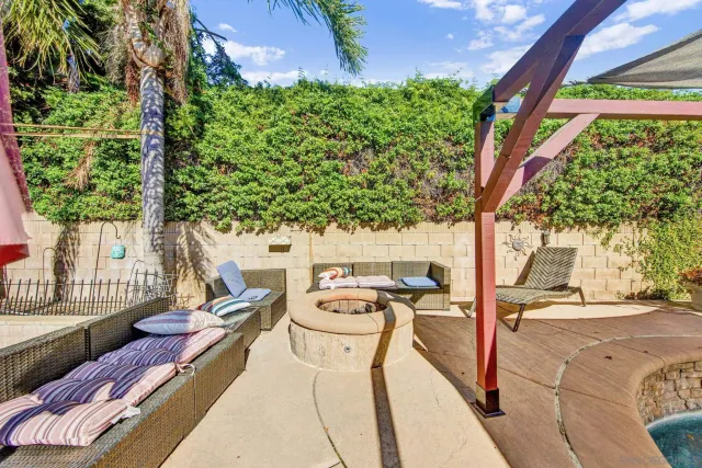 a view of outdoor space with seating area