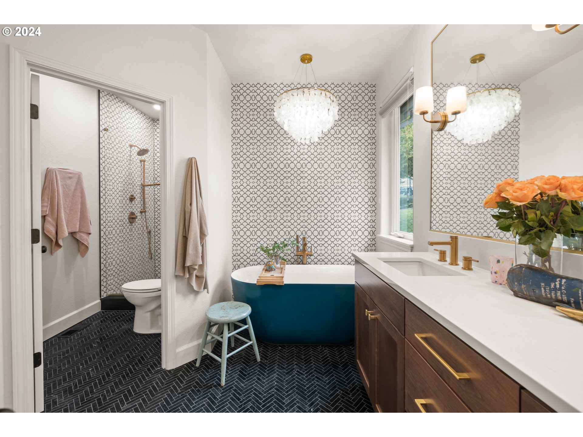 2534 Northwest Rhodes Lane Portland, OR 97229 - Photo 26 of 41 a bathroom with a sink vanity granite and toilet