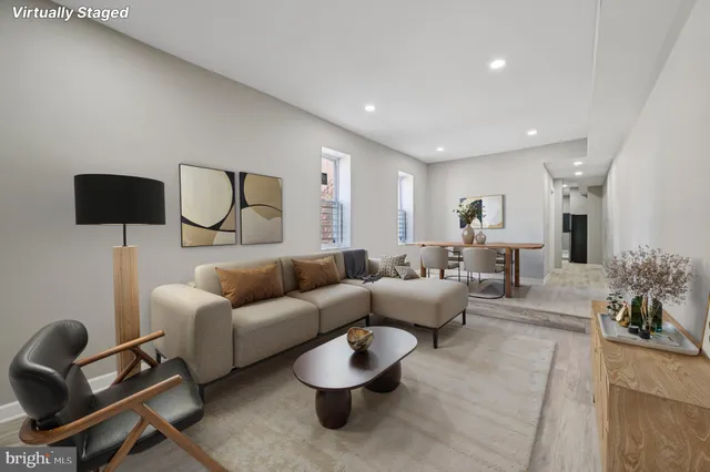 a living room with furniture