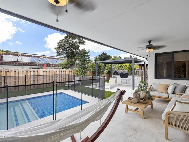 a living room with furniture