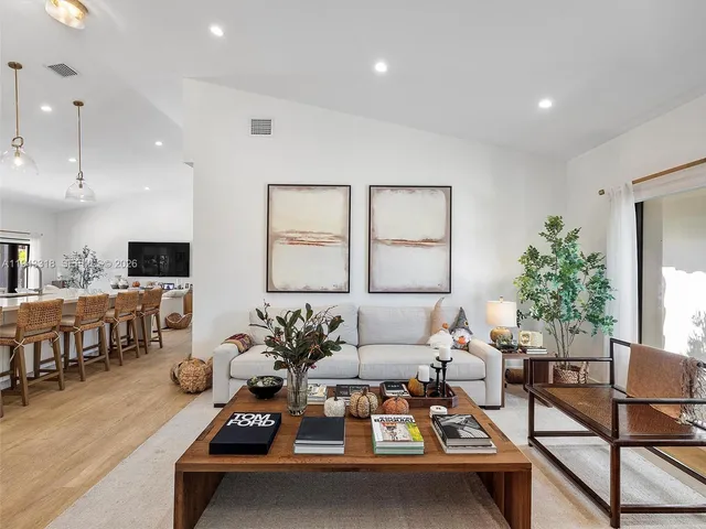 a living room with furniture