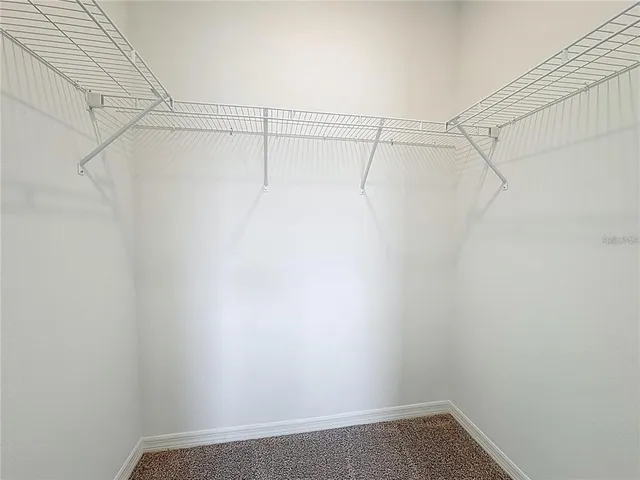 a view of a room with racks on the wall