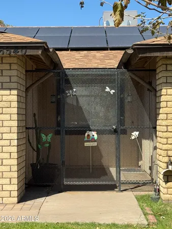 a view of a door of the house
