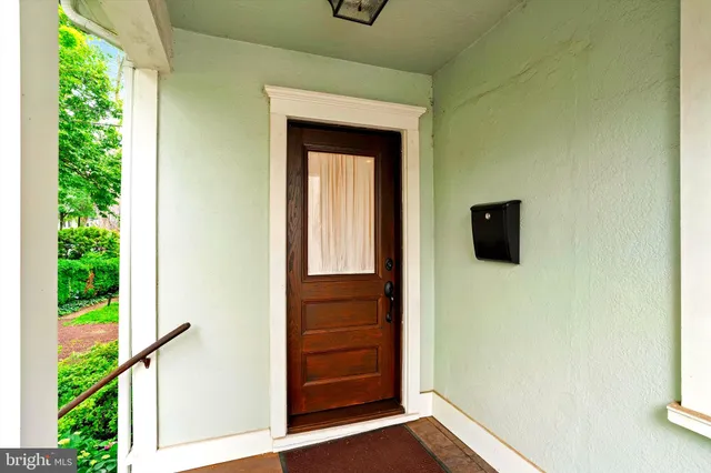 a view of front door and porch
