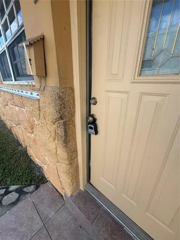 a view of a door of the house