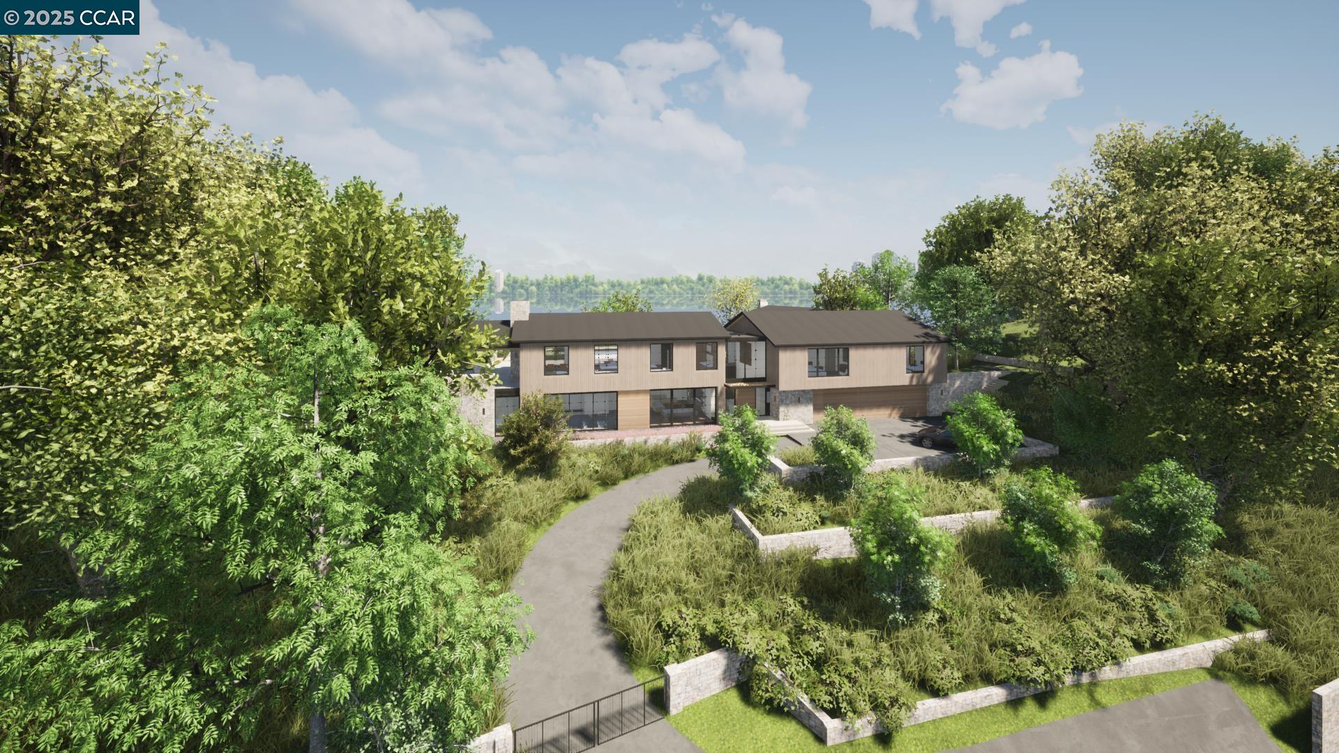 1240 Monticello Road Lafayette, CA 94549 - Photo 2 of 38 a view of a garden with a building