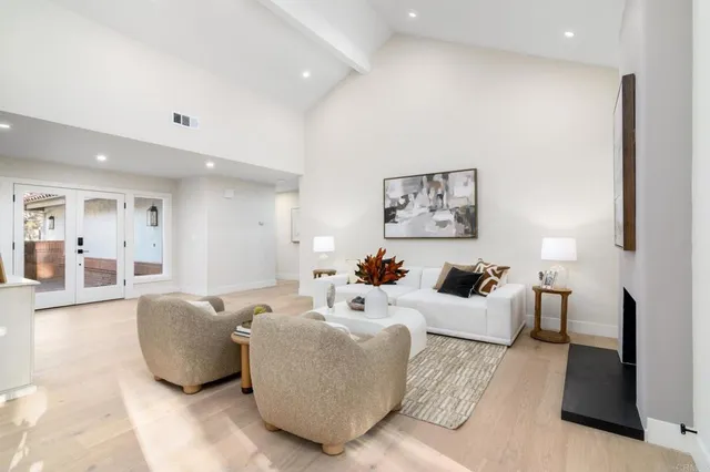 a living room with furniture