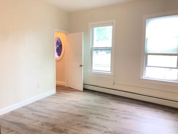 an empty room with a window