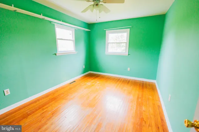 a view of a room with a window