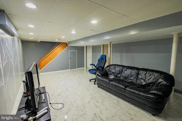 a living room with furniture