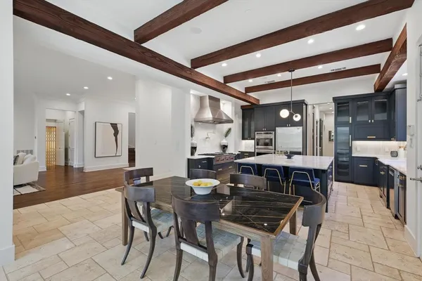 a view of a dining area with furniture