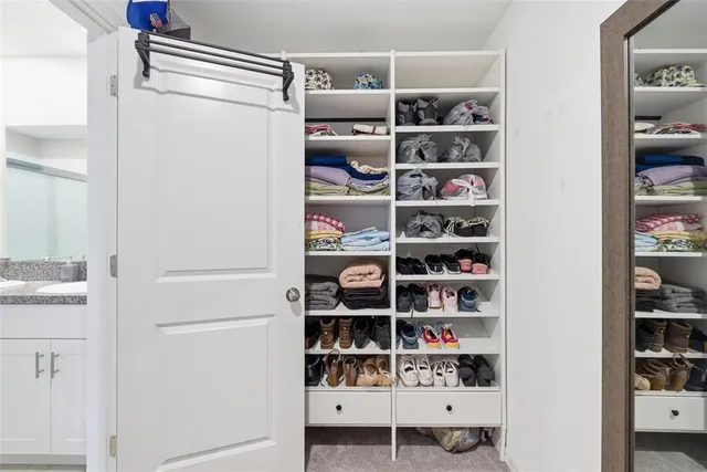 a view of a kitchen with shelf