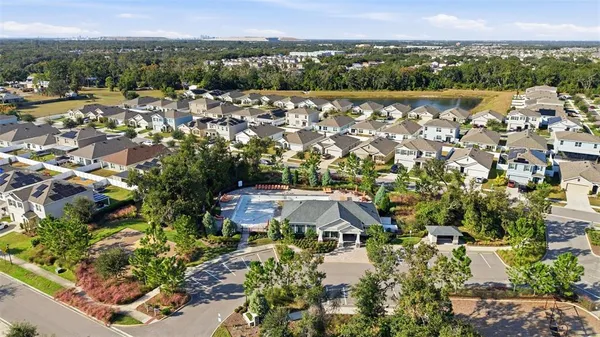 an aerial view of multiple house