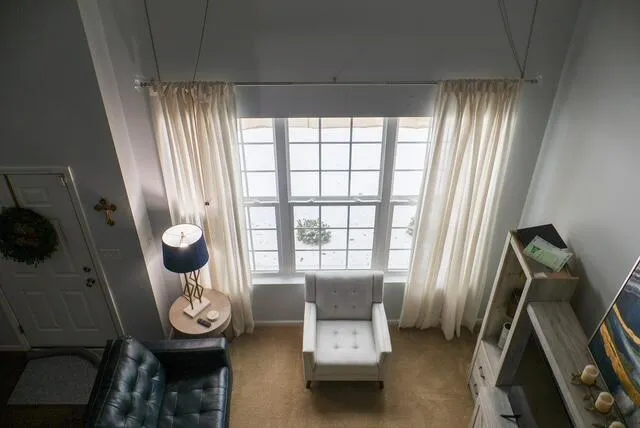 a view of room with a fireplace