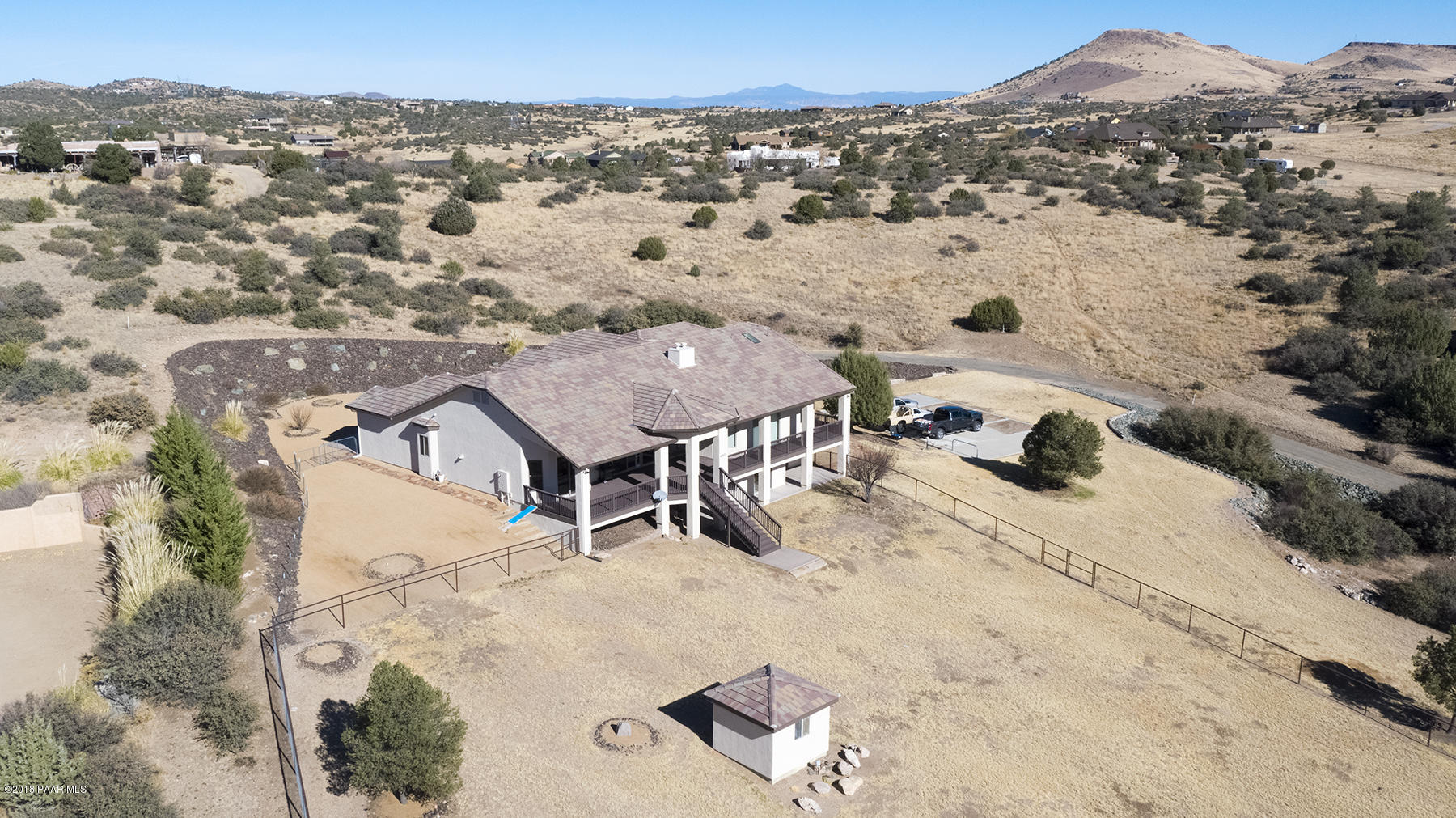 4800 West Mint Creek Road Prescott, AZ 86305 - Photo 2 of 62 an aerial view of a house with a yard