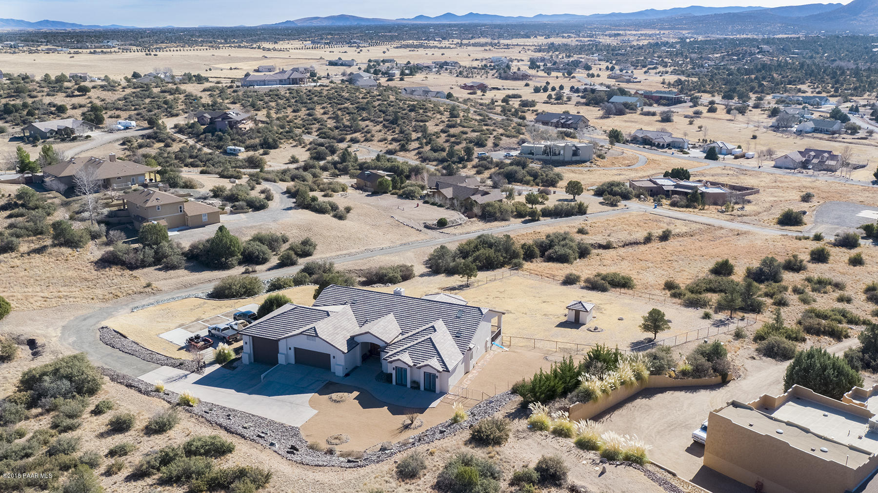 4800 West Mint Creek Road Prescott, AZ 86305 - Photo 51 of 62 an aerial view of a house with a mountain