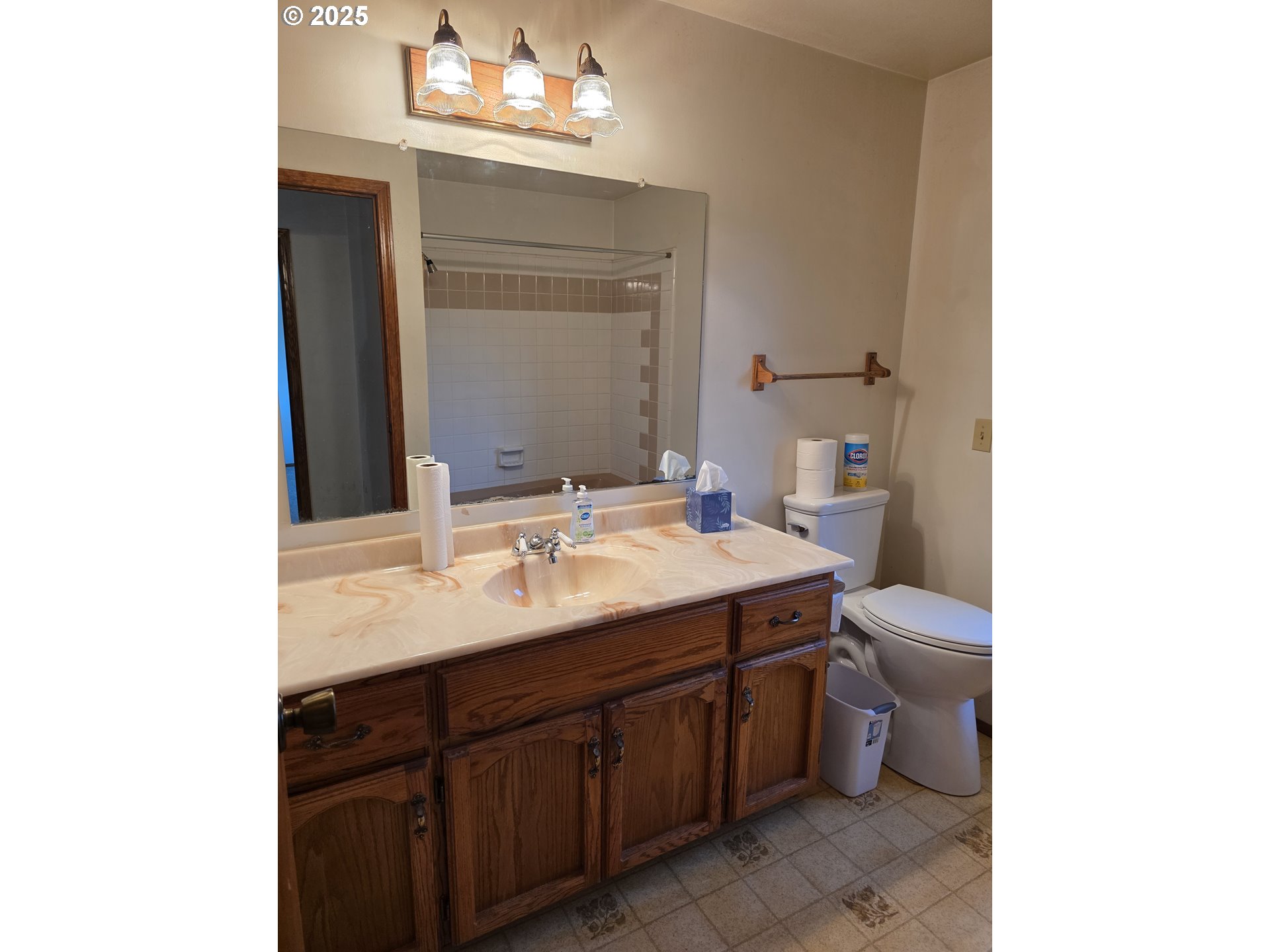 291 Southeast Shigley Street Winston, OR 97496 - Photo 22 of 27 a bathroom with a double vanity sink and a mirror