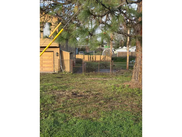 a backyard of a house with lots of green space