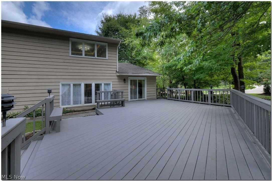 3200 Lander Road Pepper Pike, OH 44124 - Photo 31 of 35 Situated on 1.05 acres.
Fabulous deck overlooks the large backyard with fire pit and
wooded views