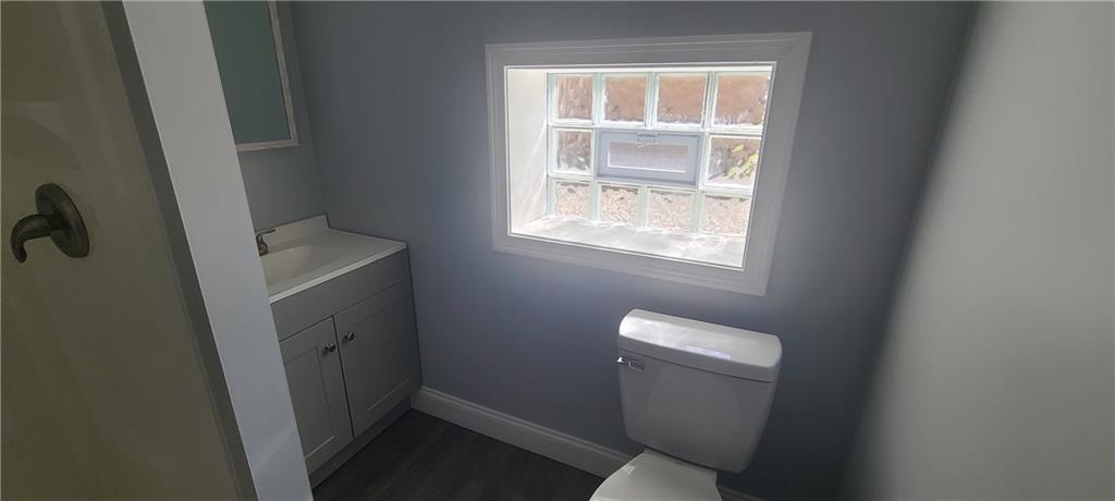 117 Whitestown Road Lyndora, PA 16045 - Photo 16 of 19 lower level Full Bathroom with brand new toilet, vanity, mirror and shower 6x4.