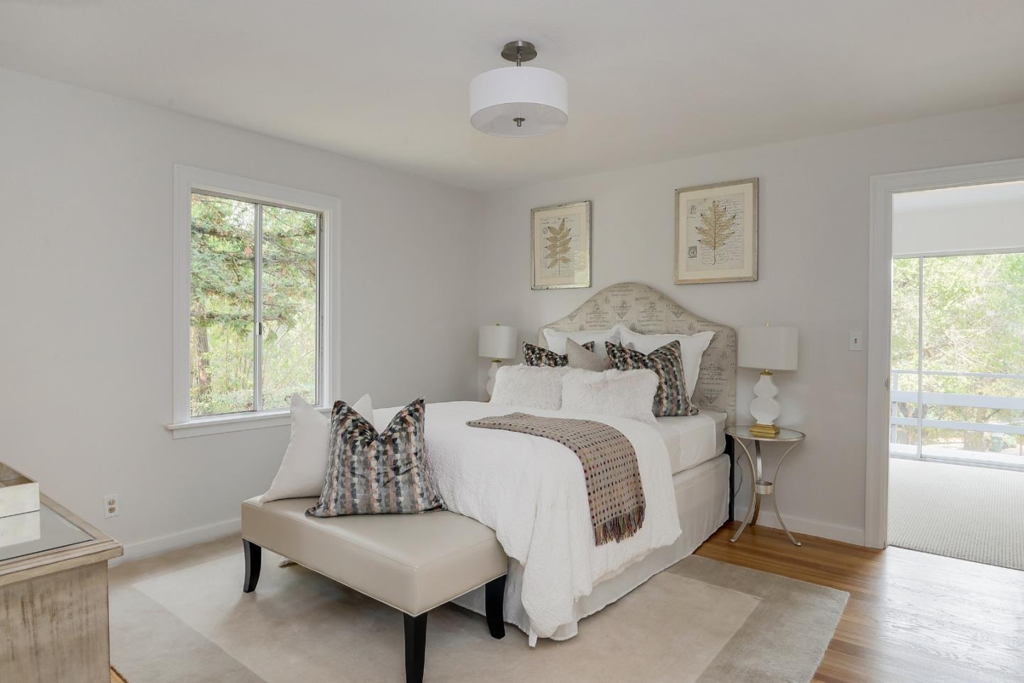 148 Bardet Road Woodside, CA 94062 - Photo 21 of 39 a bedroom with a bed and a couch