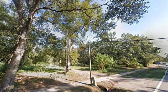 a backyard of a house with lots of green space