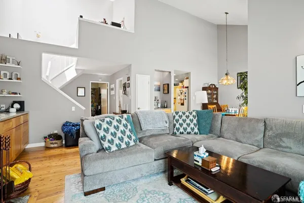 a living room with furniture and a couch