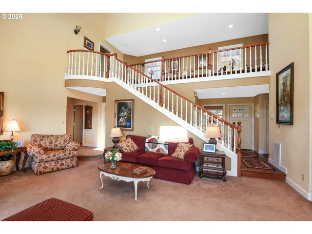 a living room with furniture