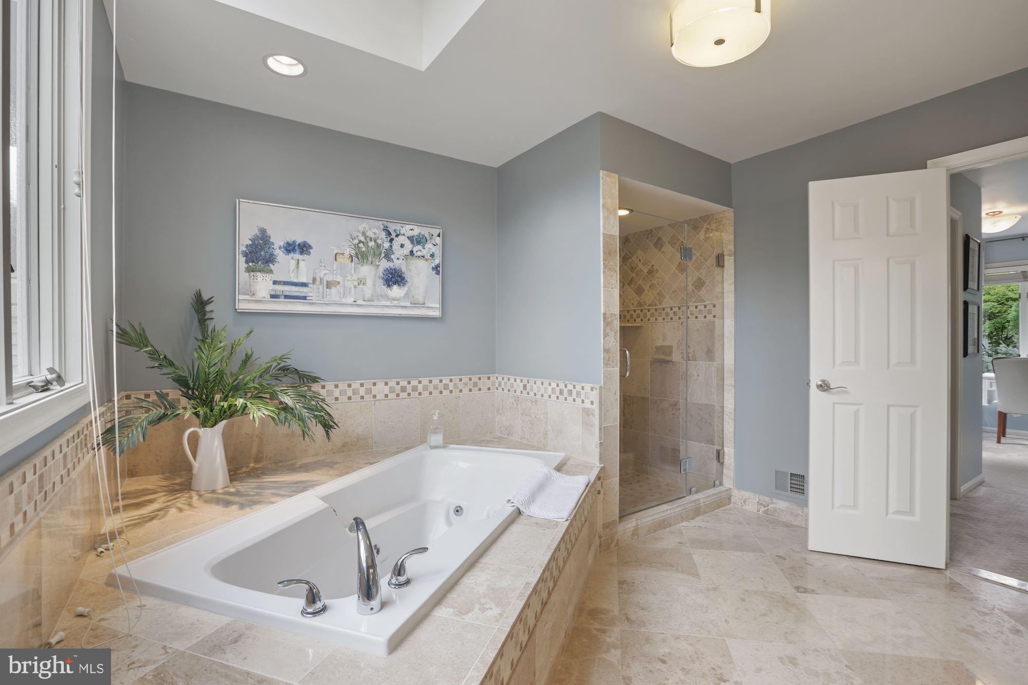1564 Regatta Lane Reston, VA 20194 - Photo 18 of 33 Soaking Tub & Oversized Shower w/Travertine