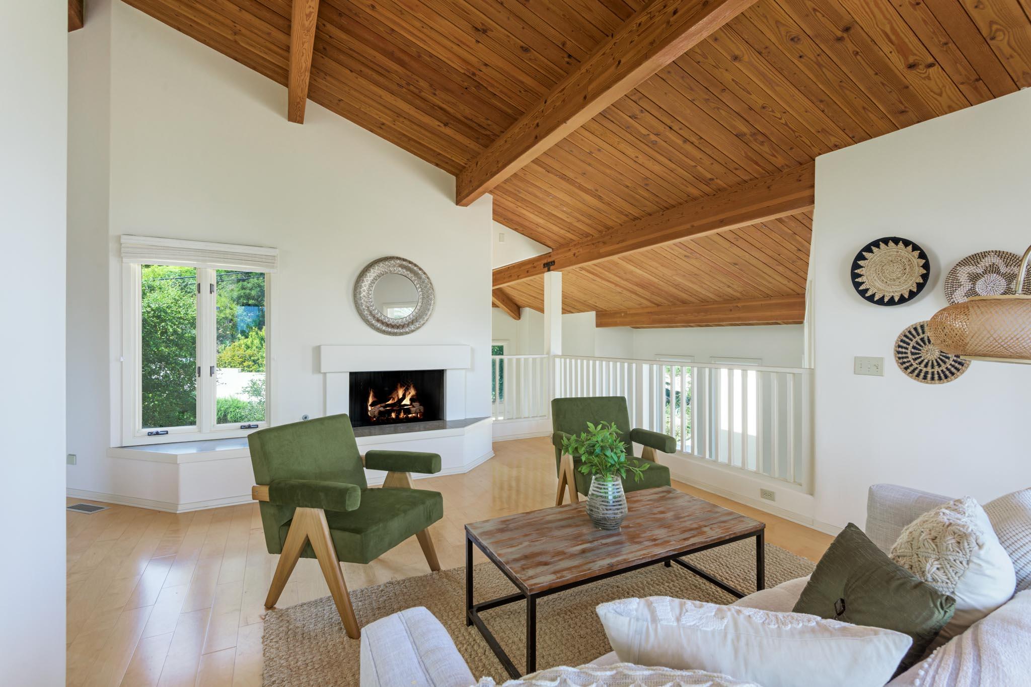 1235 Mission Ridge Road Santa Barbara, CA 93103 - Photo 16 of 27 a living room with fireplace furniture and a window