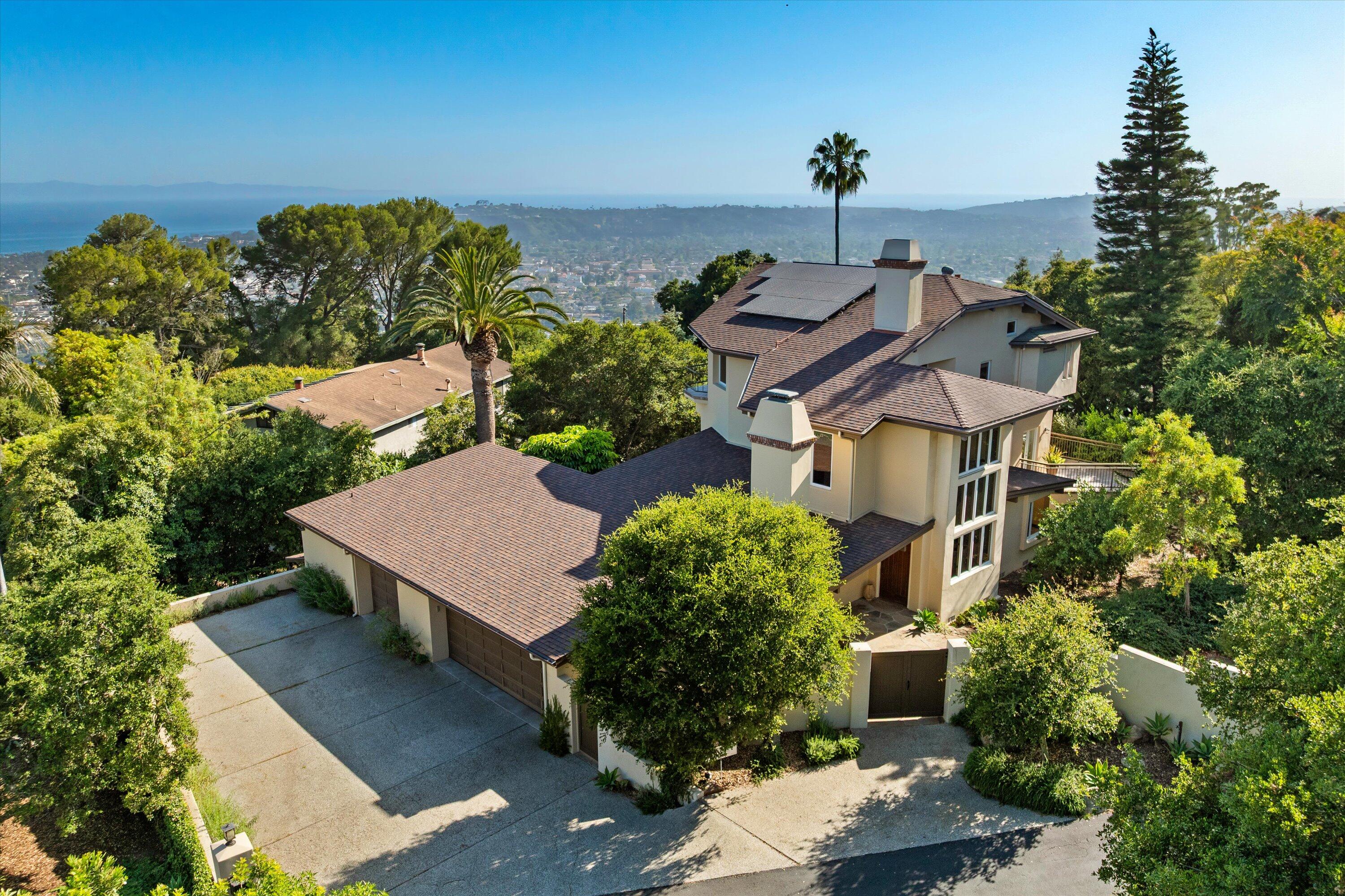 1235 Mission Ridge Road Santa Barbara, CA 93103 - Photo 19 of 27 an aerial view of a house with a yard basket ball court and outdoor seating
