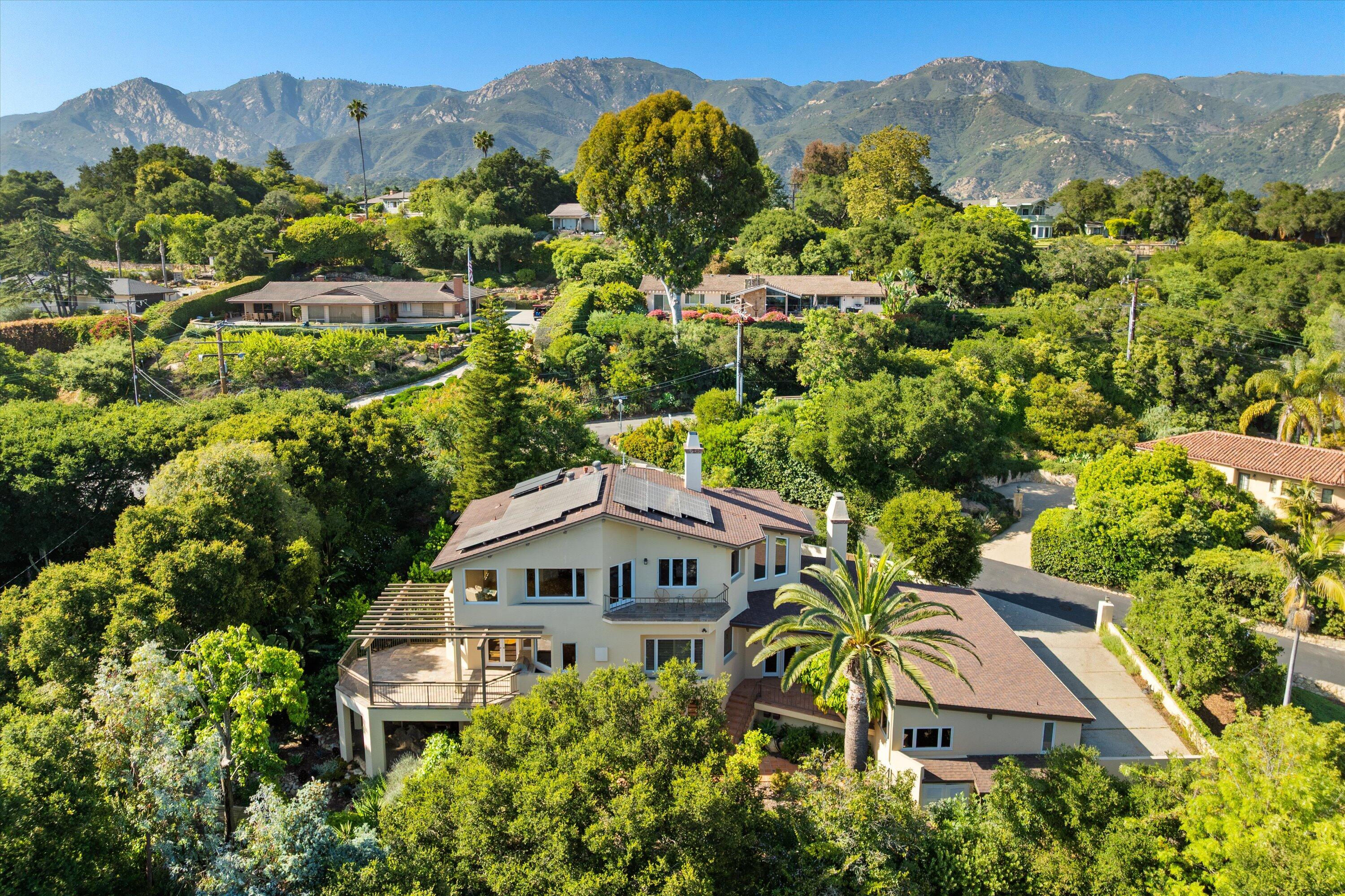 1235 Mission Ridge Road Santa Barbara, CA 93103 - Photo 3 of 27 an aerial view of a house with a mountain