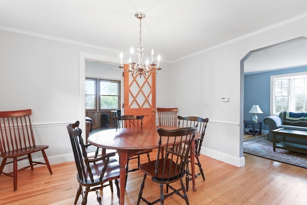3 Overlook Road Needham, MA 02492 - Photo 10 of 32 a view of a dining room with furniture wooden floor and chandelier