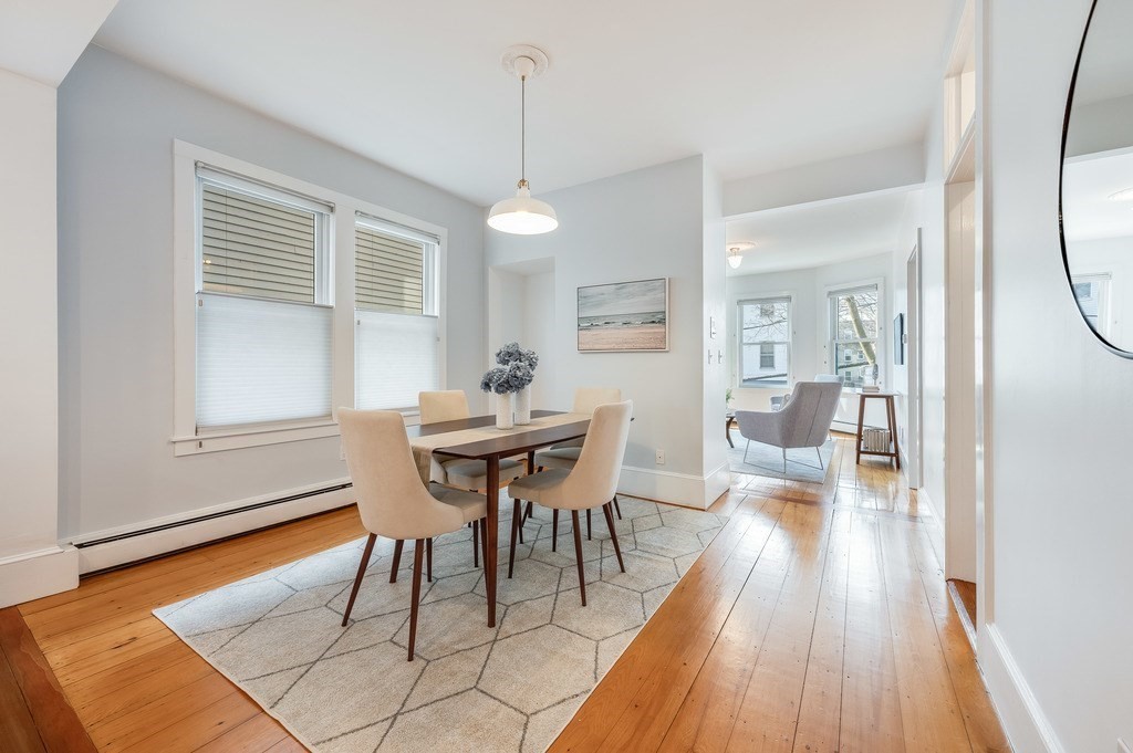 44 Roberts Road, Unit 2 Cambridge, MA 02138 - Photo 5 of 36 a dining room with wooden floor and window