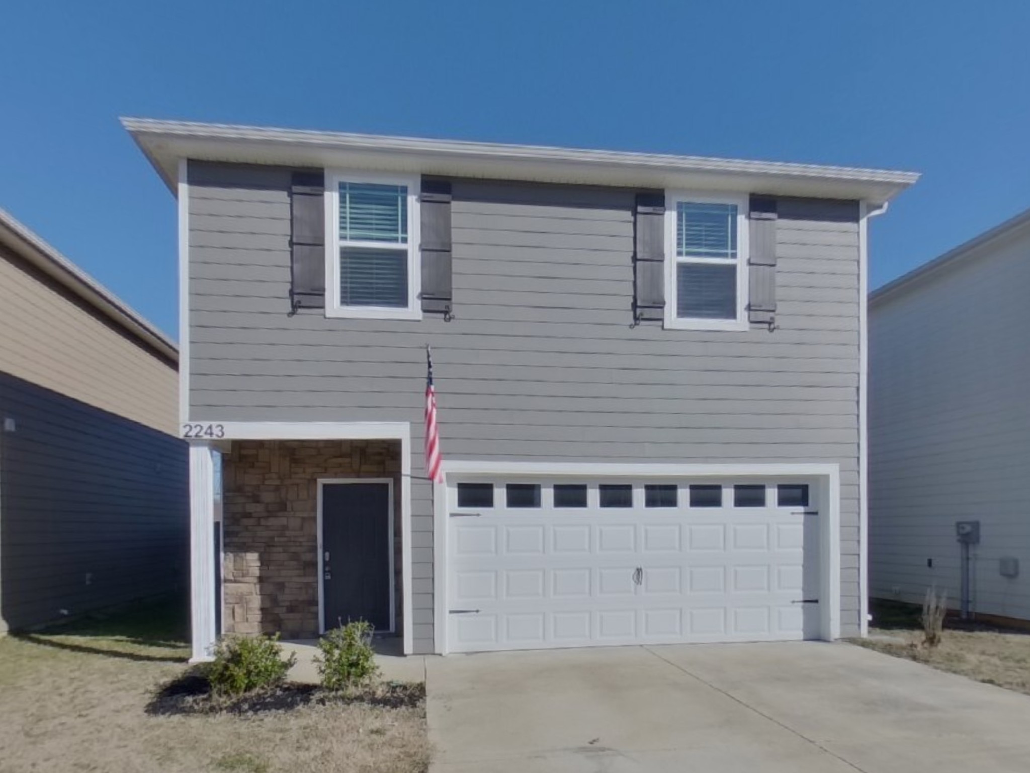 a front view of a house