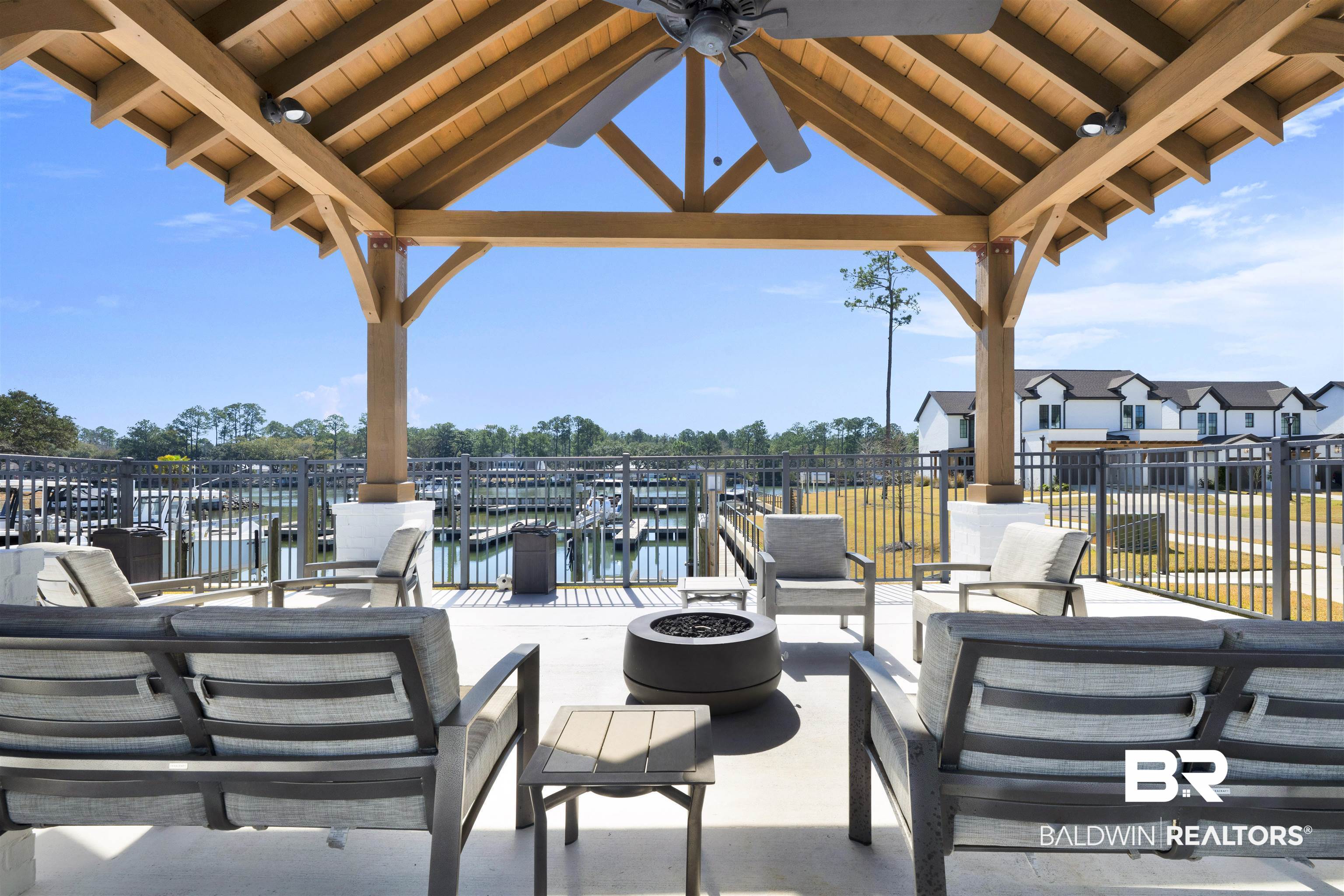 861 Inlet Circle Gulf Shores, AL 36542 - Photo 39 of 54 View of patio / terrace with an outdoor lounge area, ceiling fan, and a water view